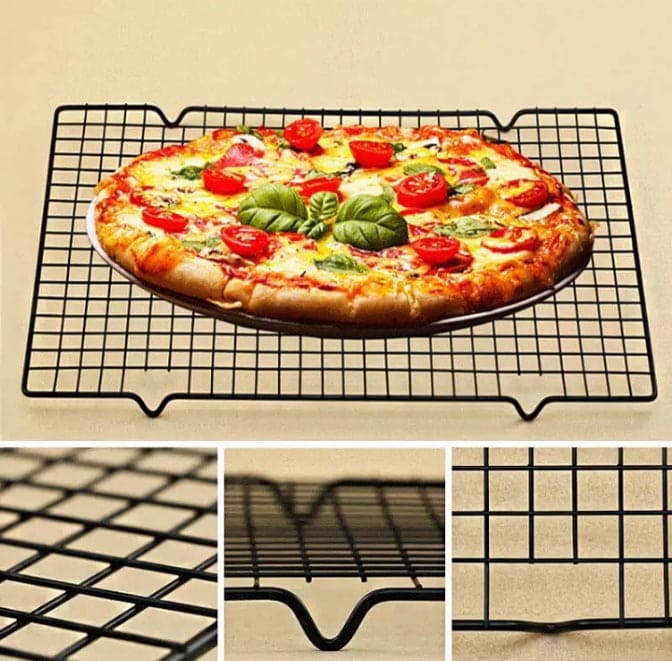 Stainless Steel Wire Grid Cooling Tray, Non Stick Food Rack, Kitchen Baking Pizza Bread Biscuit Holder Shelf, Baking Pan and Cooling Rack Stainless Steel Wire Grid Cooling Tray, Non Stick Food Rack, Kitchen Baking Pizza Bread Biscuit Holder Shelf, Baking Pan and Cooling Rack